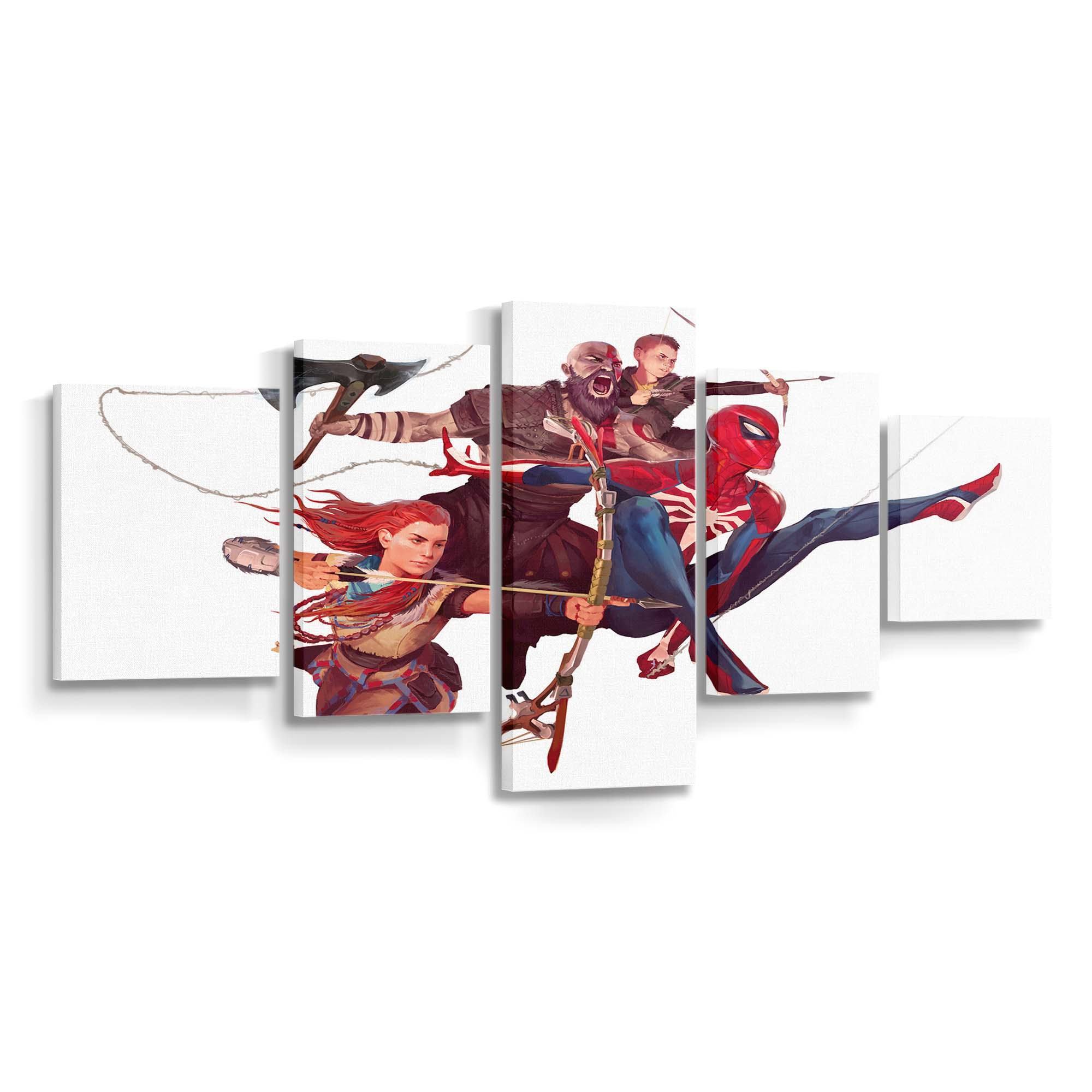 spiderman and god of war characters art 5m